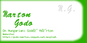 marton godo business card